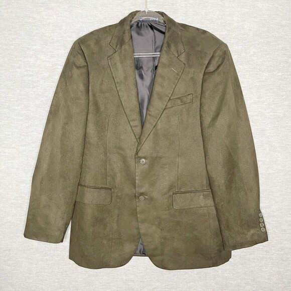 Dockers Other - DOCKERS Faux Suede Sport Coat Jacket Blazer Mens Size 40R Green Olive Army 40